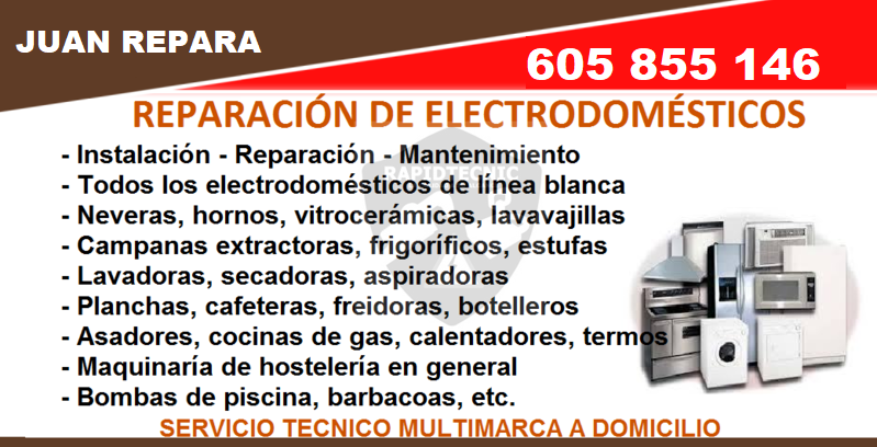 Reparación de electrodomésticos en Islantilla